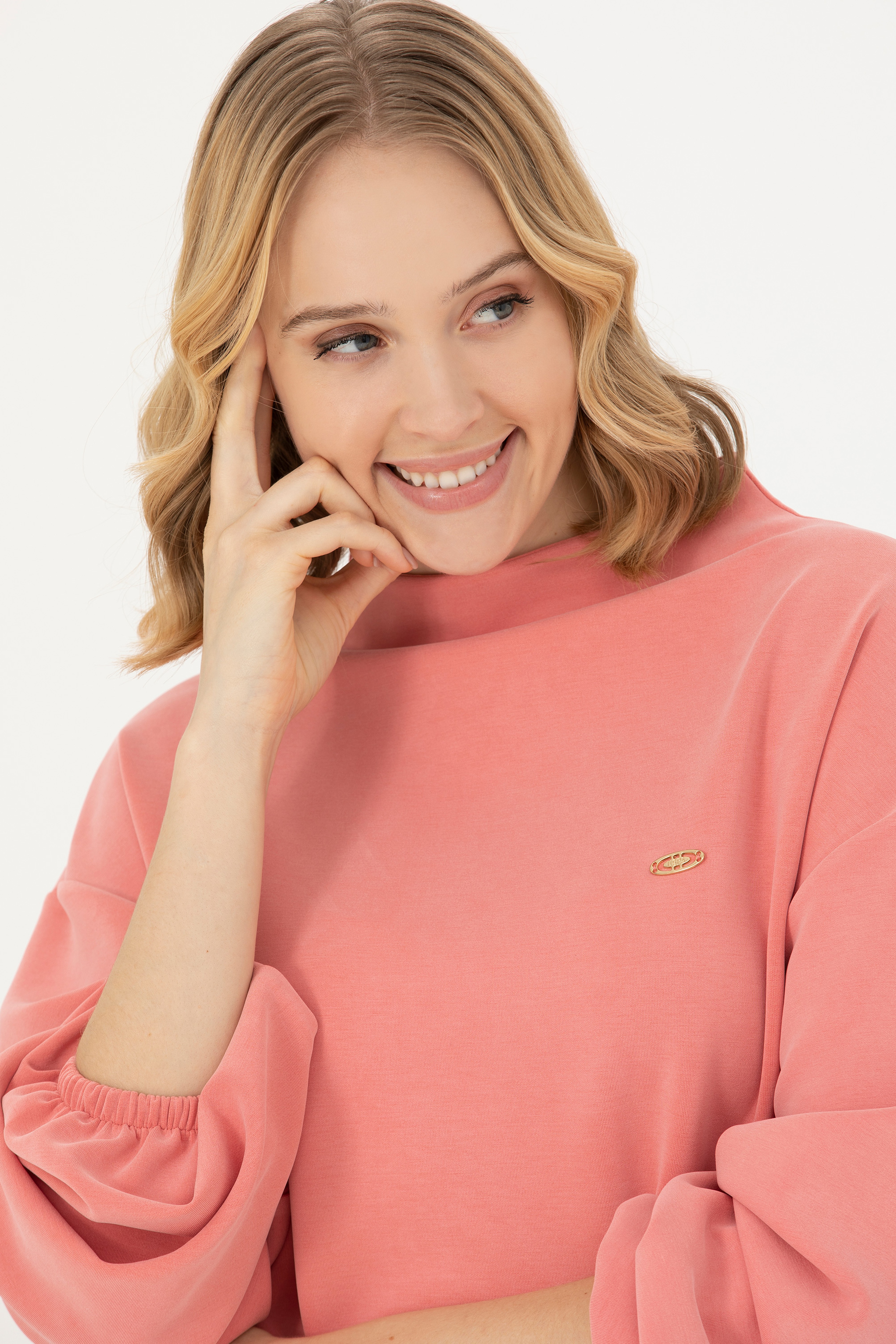 Kadın Somon Sweatshirt - Image 2