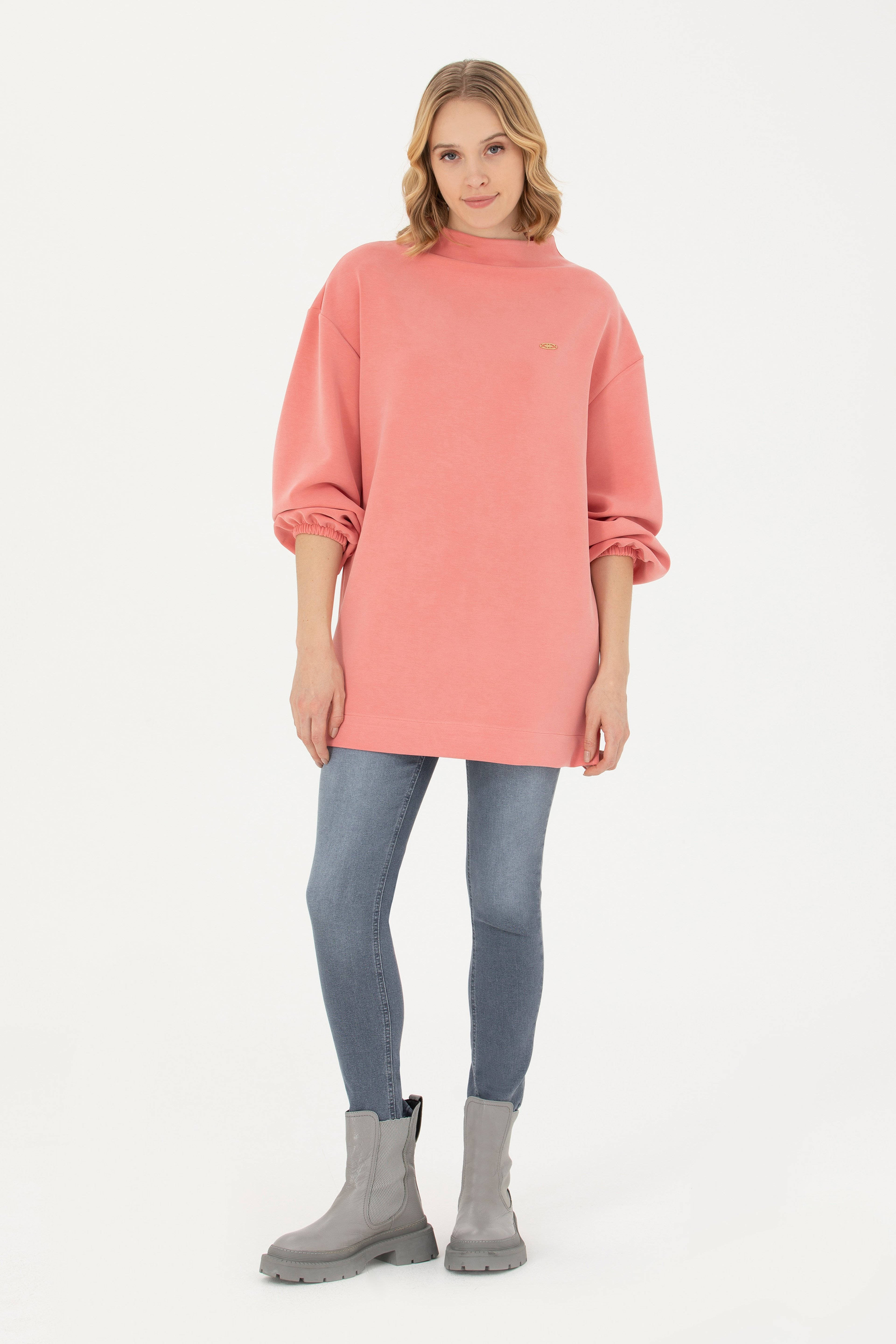 Kadın Somon Sweatshirt - Image 4