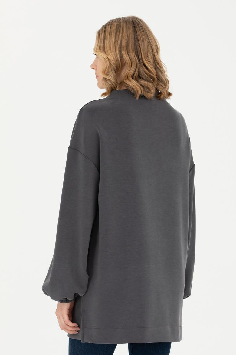 Kadın Antrasit Dik Yaka Sweatshirt - 50277166012