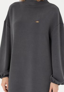 Kadın Antrasit Dik Yaka Sweatshirt - 50277166012