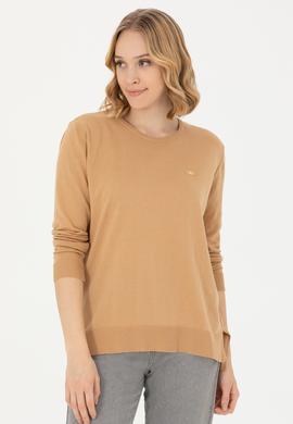 Kadın Kum Bisiklet Yaka Basic Kazak - 50277309034