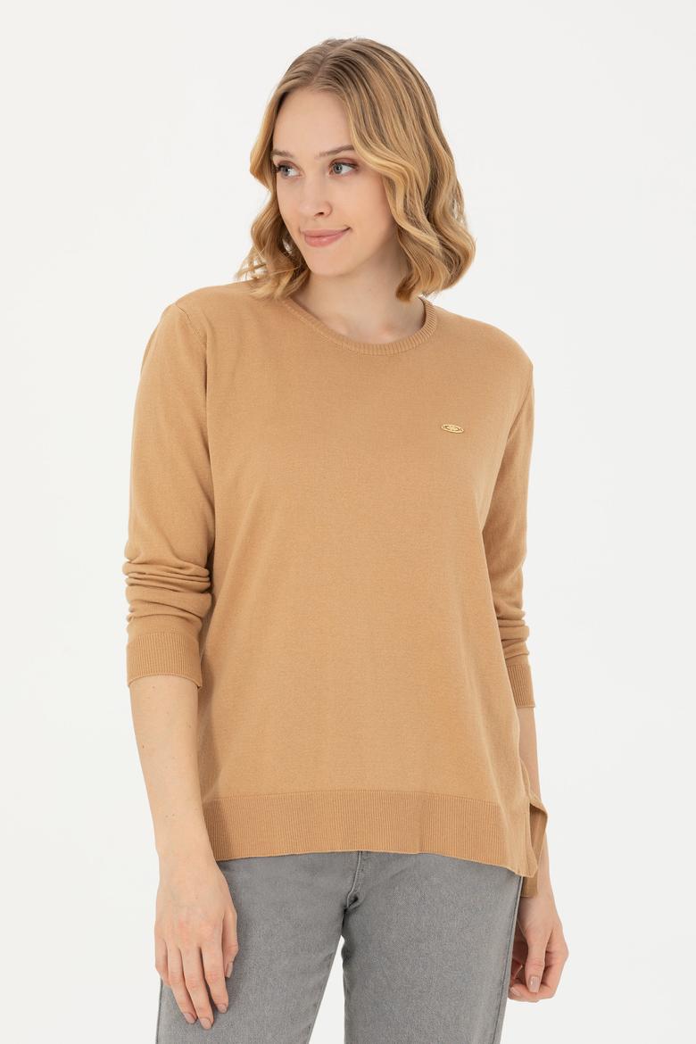 Kadın Kum Bisiklet Yaka Basic Kazak - 50277309034