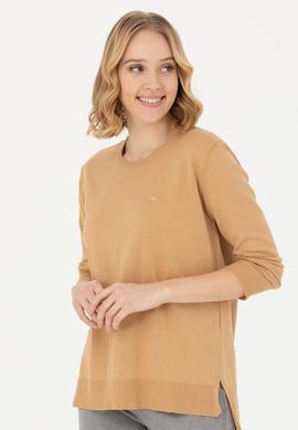 Kadın Kum Bisiklet Yaka Basic Kazak - 50277309034