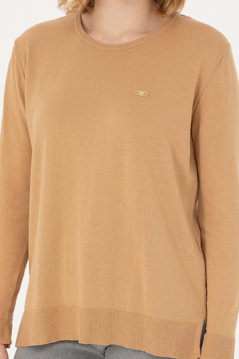 Kadın Kum Bisiklet Yaka Basic Kazak - 50277309034