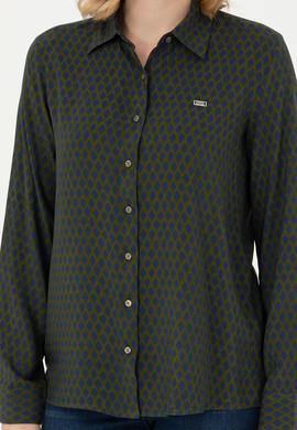 Kadın Haki Uzun Kollu Gömlek - 50272150003