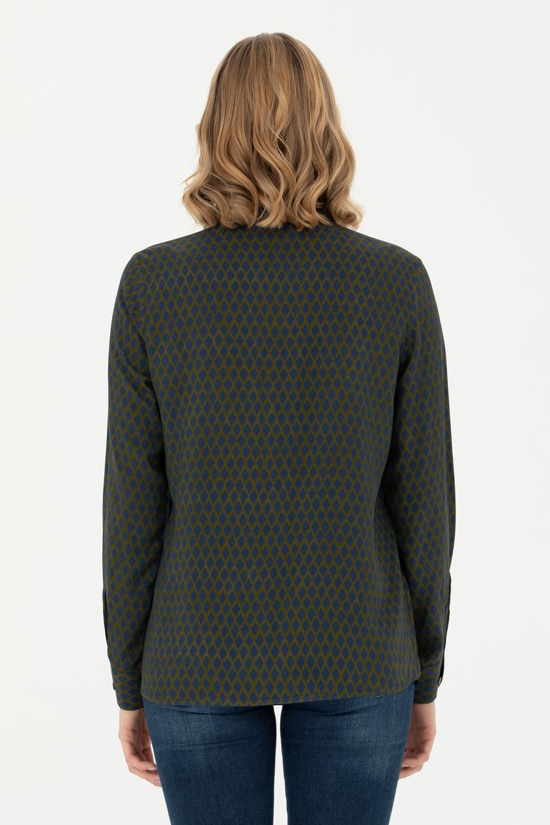 Kadın Haki Uzun Kollu Gömlek - 50272150003