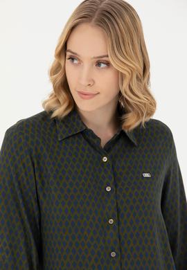Kadın Haki Uzun Kollu Gömlek - 50272150003