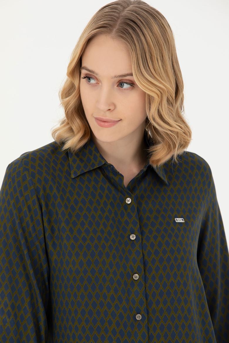 Kadın Haki Uzun Kollu Gömlek - 50272150003