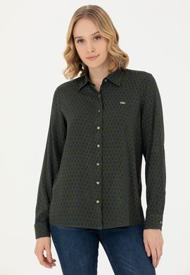 Kadın Haki Uzun Kollu Gömlek - 50272150003