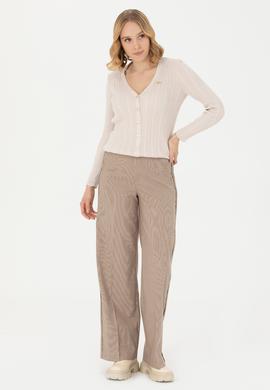 Kadın Krem Basic Triko Hırka - 50276235032