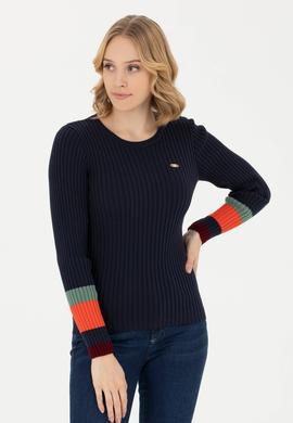 Kadın Lacivert Bisiklet Yaka Kazak - 50277306001