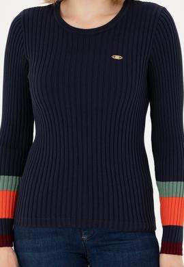 Kadın Lacivert Bisiklet Yaka Kazak - 50277306001