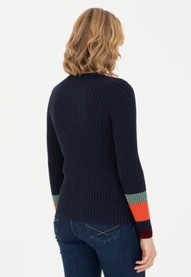 Kadın Lacivert Bisiklet Yaka Kazak - 50277306001