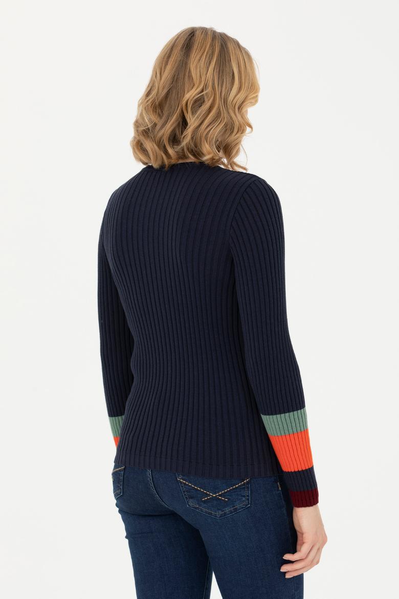 Kadın Lacivert Bisiklet Yaka Kazak - 50277306001