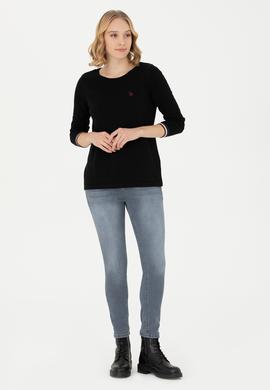 Kadın Siyah Bisiklet Yaka Kazak - 50277262015