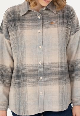 Kadın Gri Uzun Kollu Gömlek - 50277631021