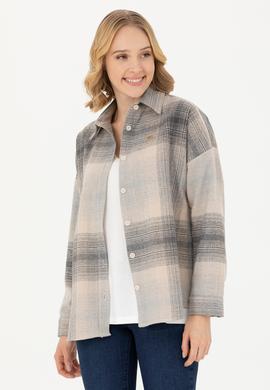 Kadın Gri Uzun Kollu Gömlek - 50277631021