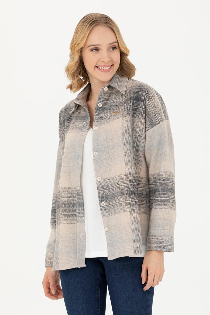 Kadın Gri Uzun Kollu Gömlek