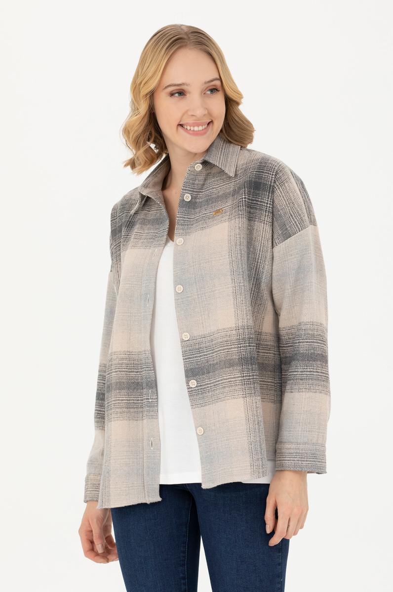 Kadın Gri Uzun Kollu Gömlek