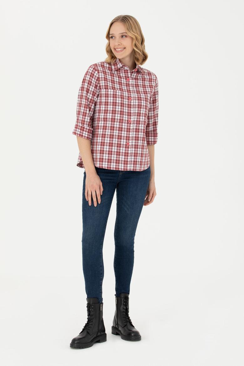 Kadın Pembe Uzun Kollu Gömlek - 50279868002