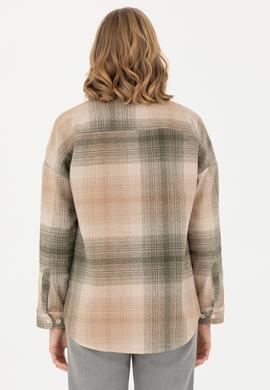 Kadın Haki Uzun Kollu Gömlek - 50277631029