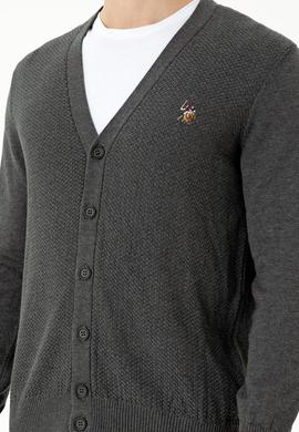 Erkek Antrasit Melanj Basic Triko Hırka - 50268939033