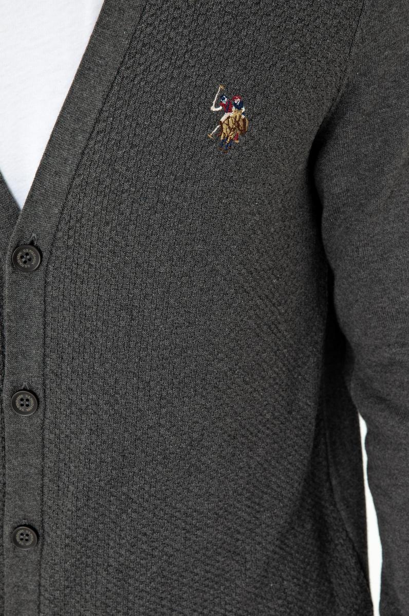 Erkek Antrasit Melanj Basic Triko Hırka