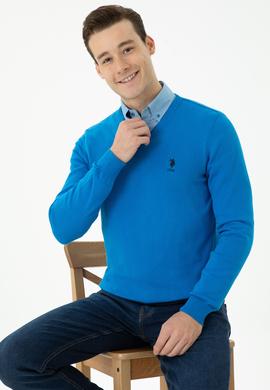 Erkek Kobalt Mavi Basic Kazak - 50269002060