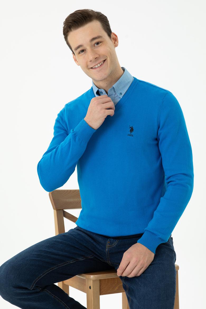 Erkek Kobalt Mavi Basic Kazak - 50269002060