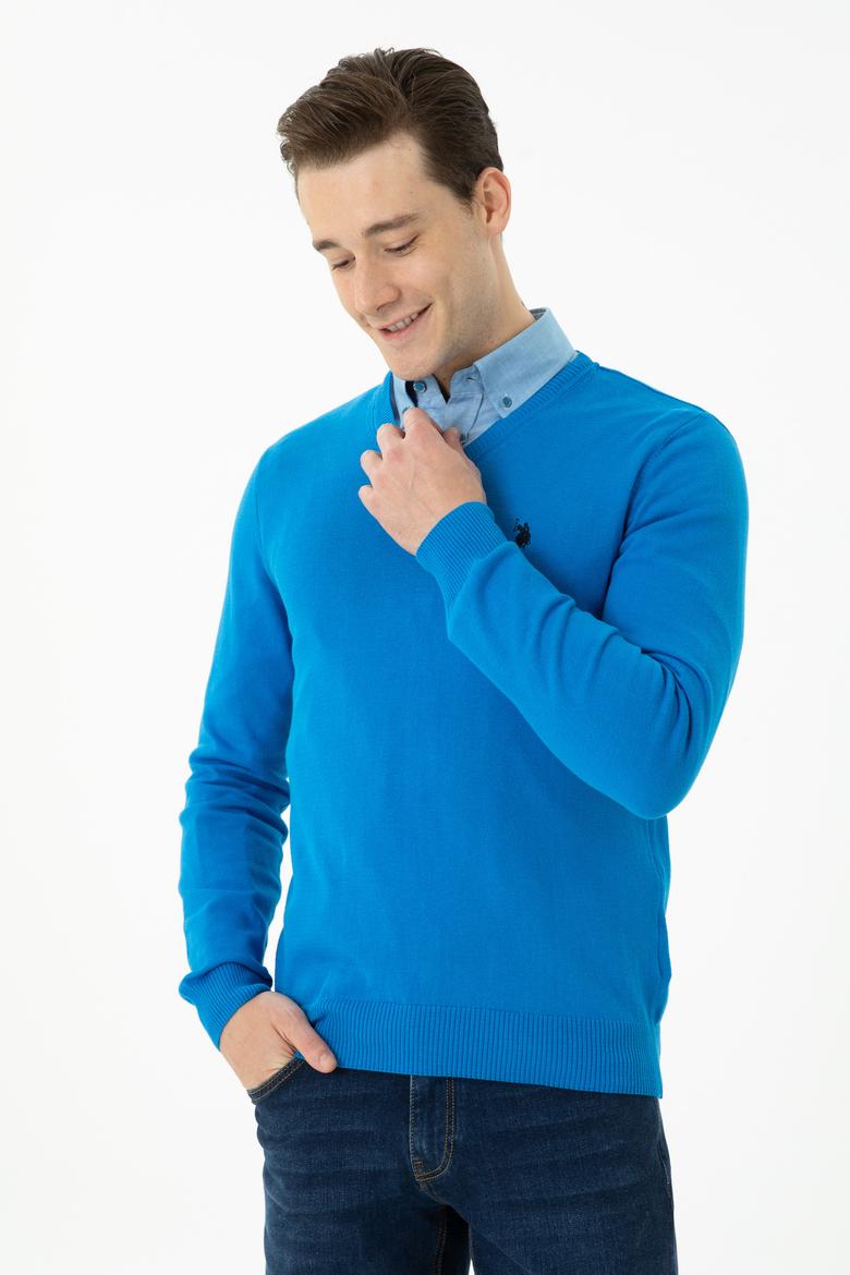 Erkek Kobalt Mavi Basic Kazak - 50269002060