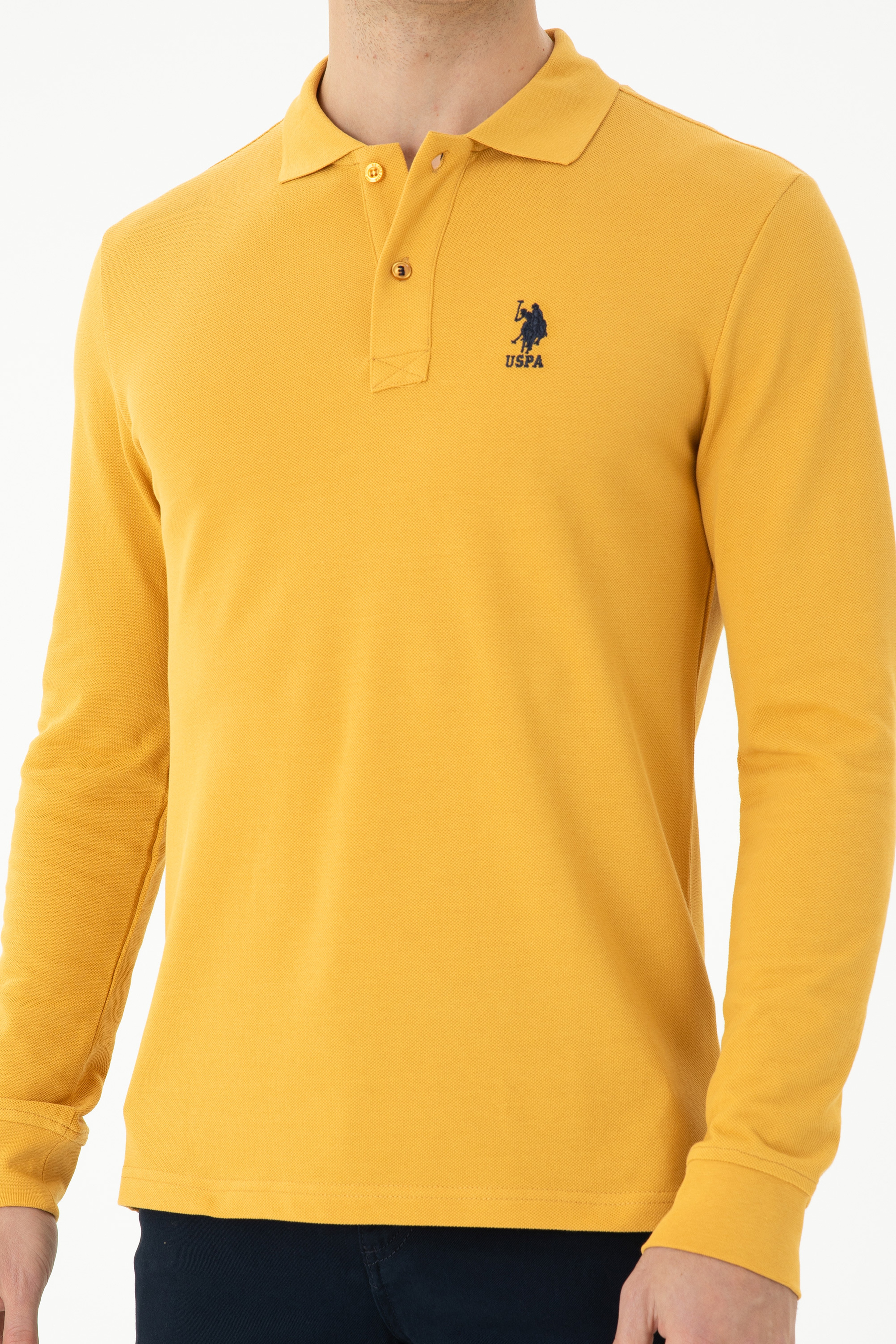 Erkek Hardal Basic Sweatshirt