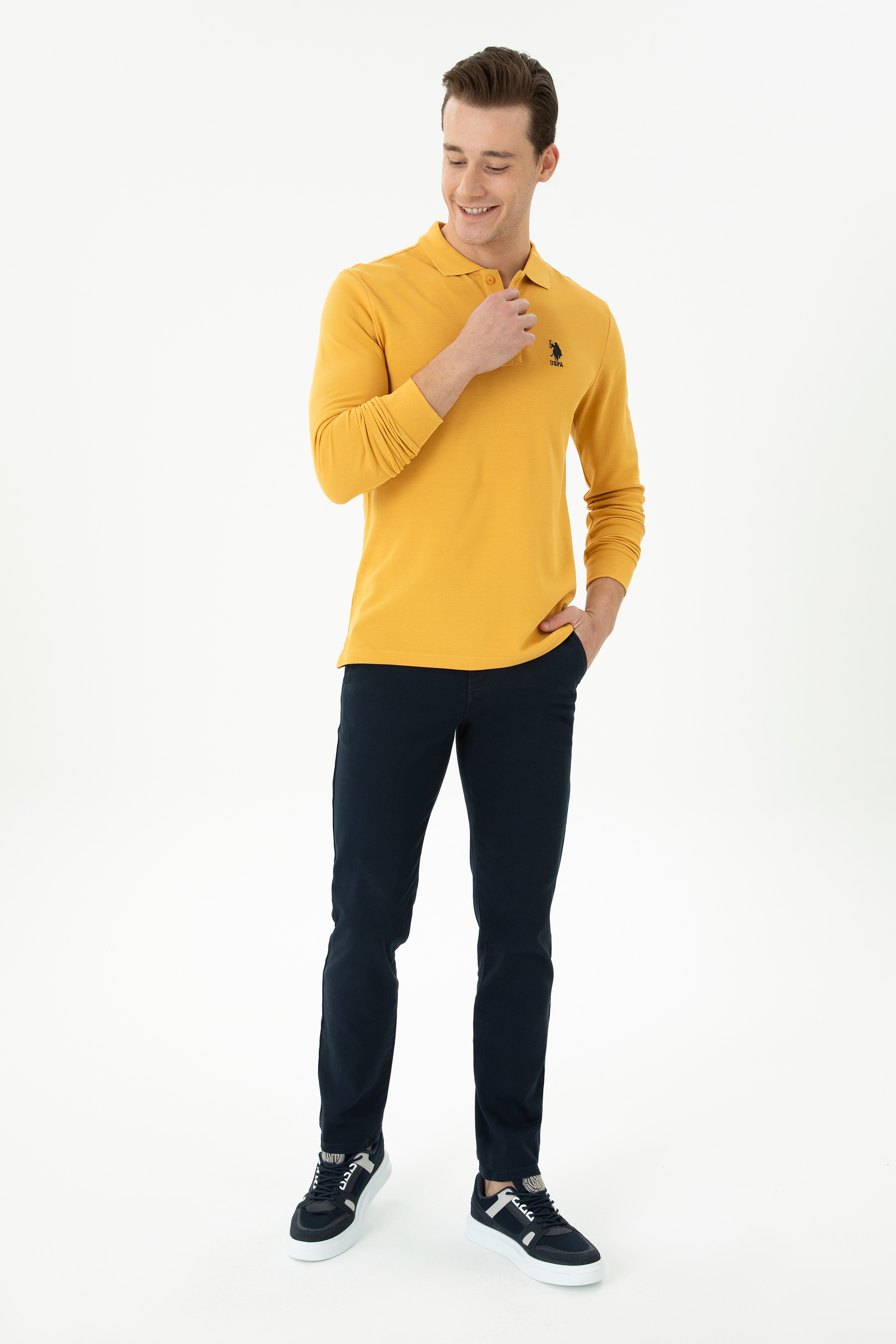 Erkek Hardal Basic Sweatshirt