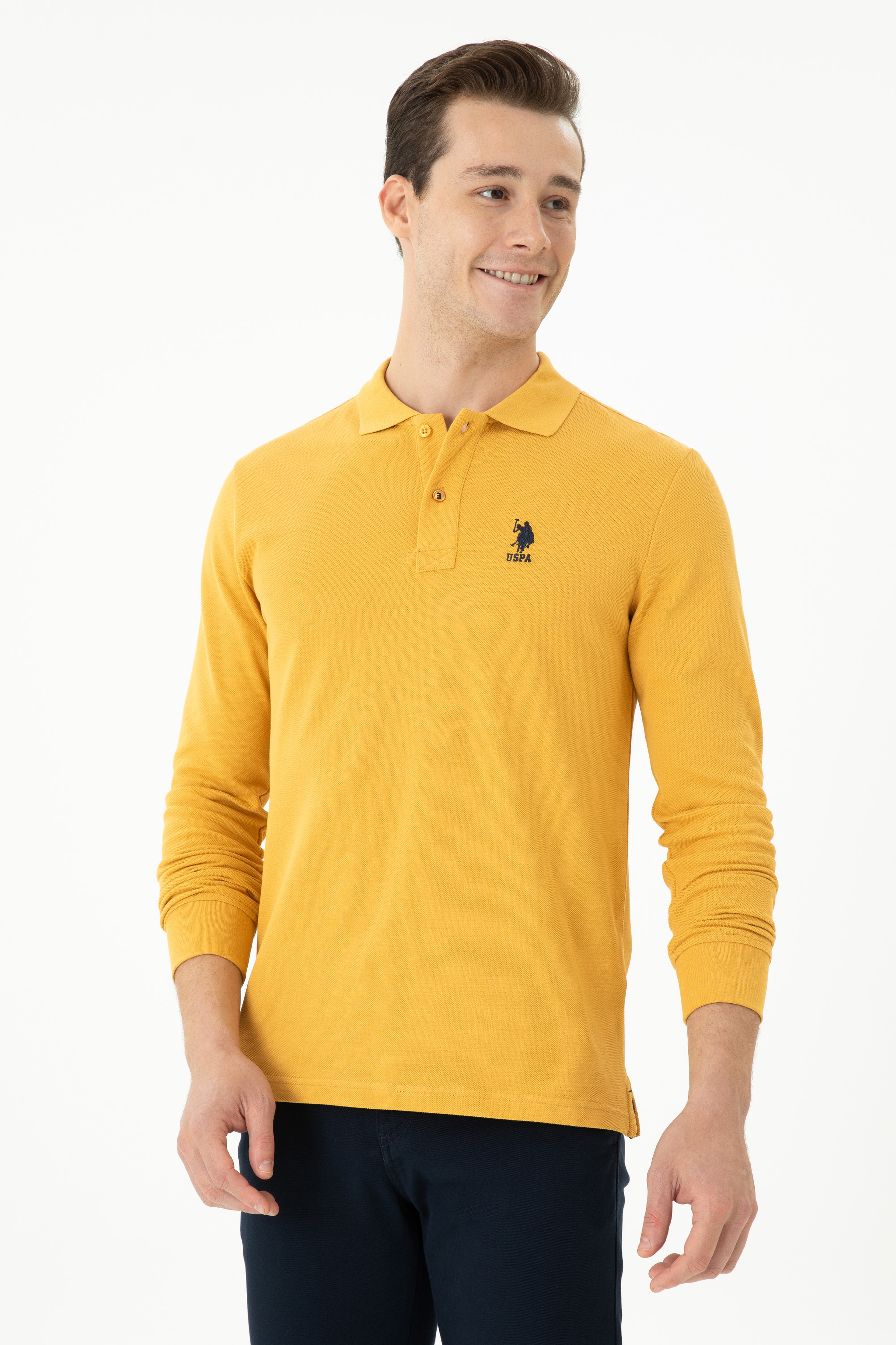 Erkek Hardal Basic Sweatshirt