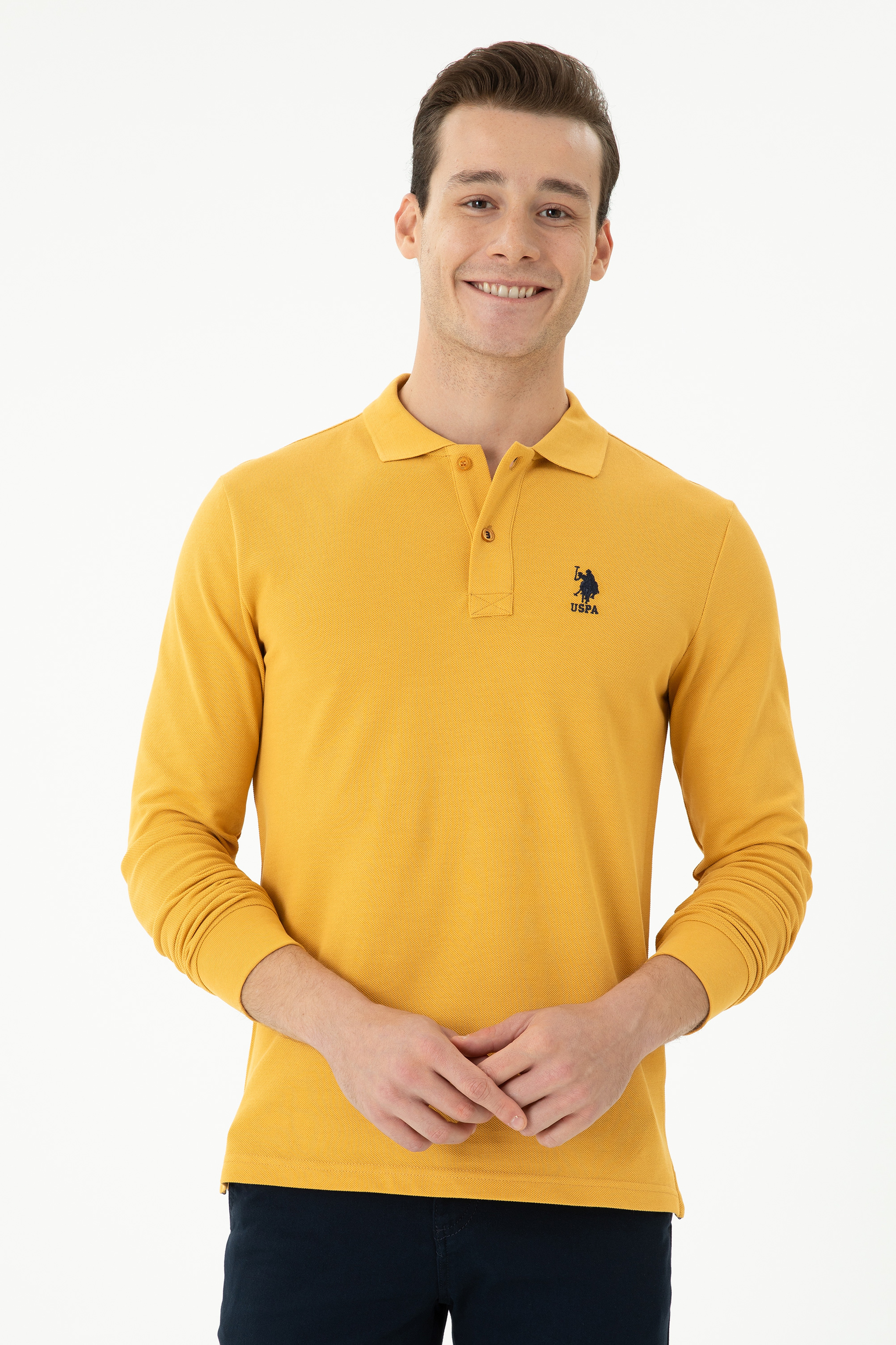 Erkek Hardal Basic Sweatshirt - Image 2