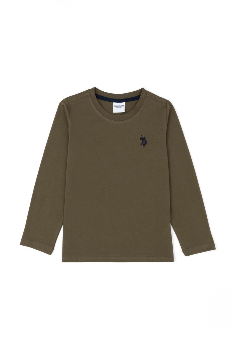Erkek Çocuk Haki Basic Sweatshirt