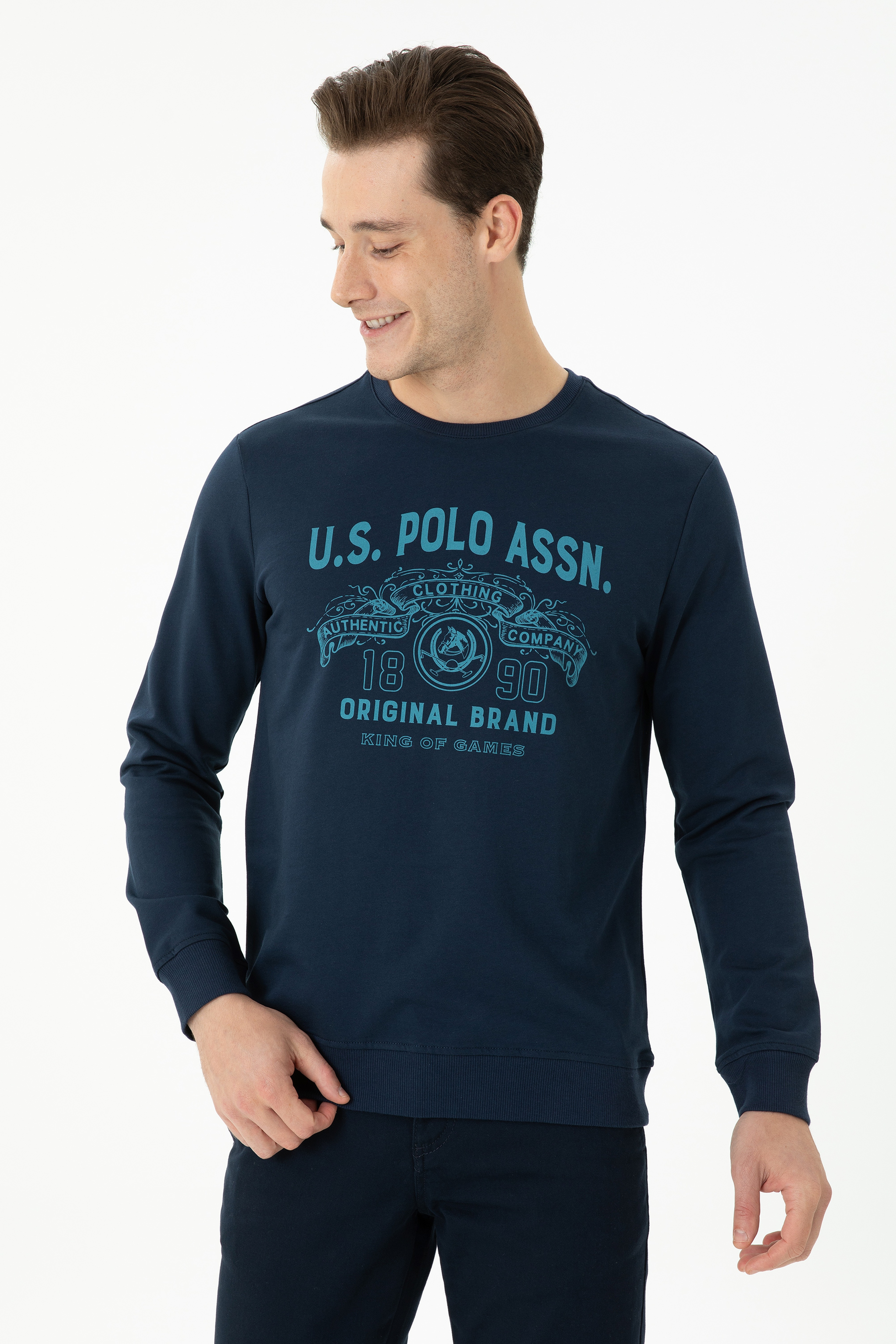 Erkek Lacivert Sweatshirt - Image 3