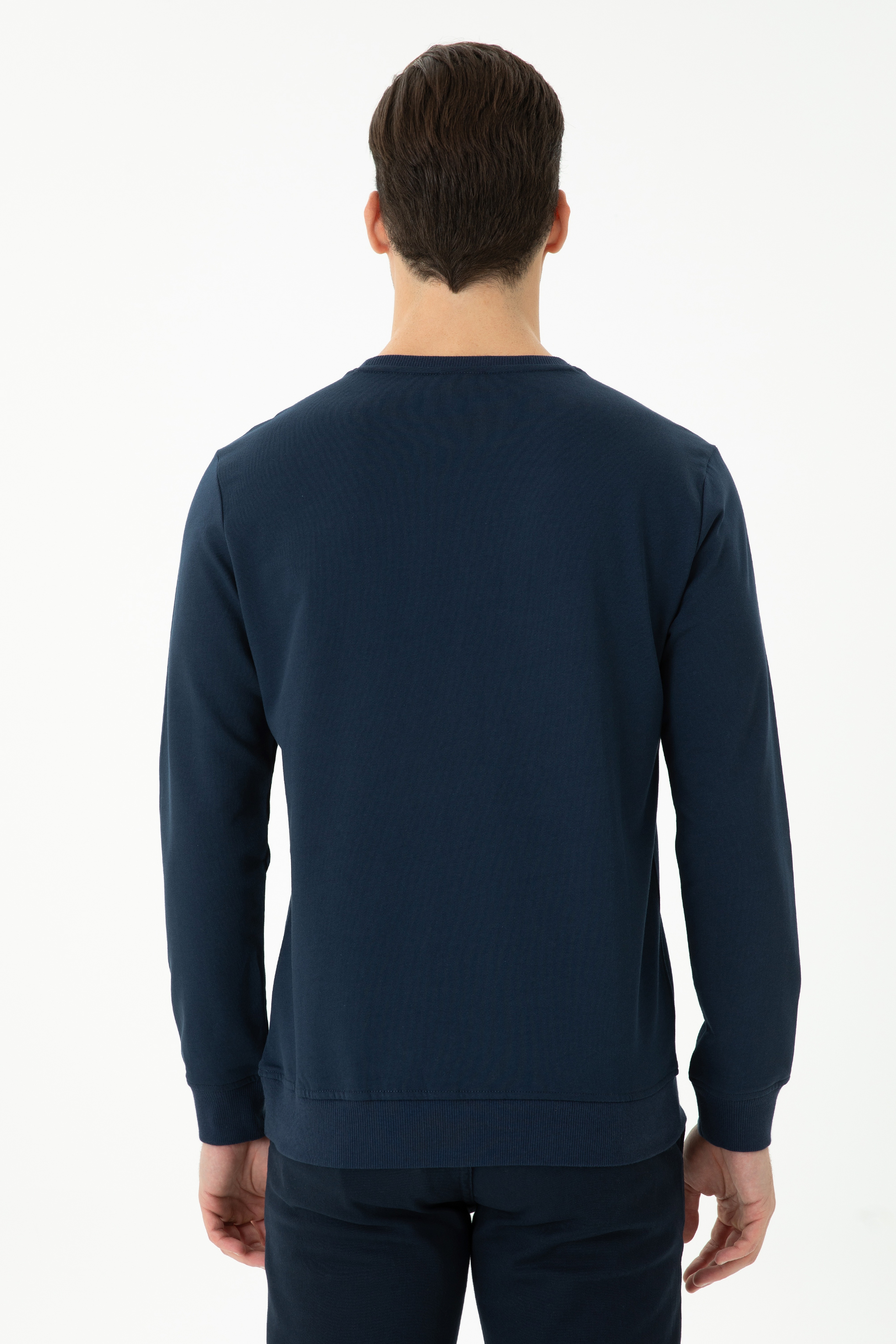 Erkek Lacivert Sweatshirt - Image 5