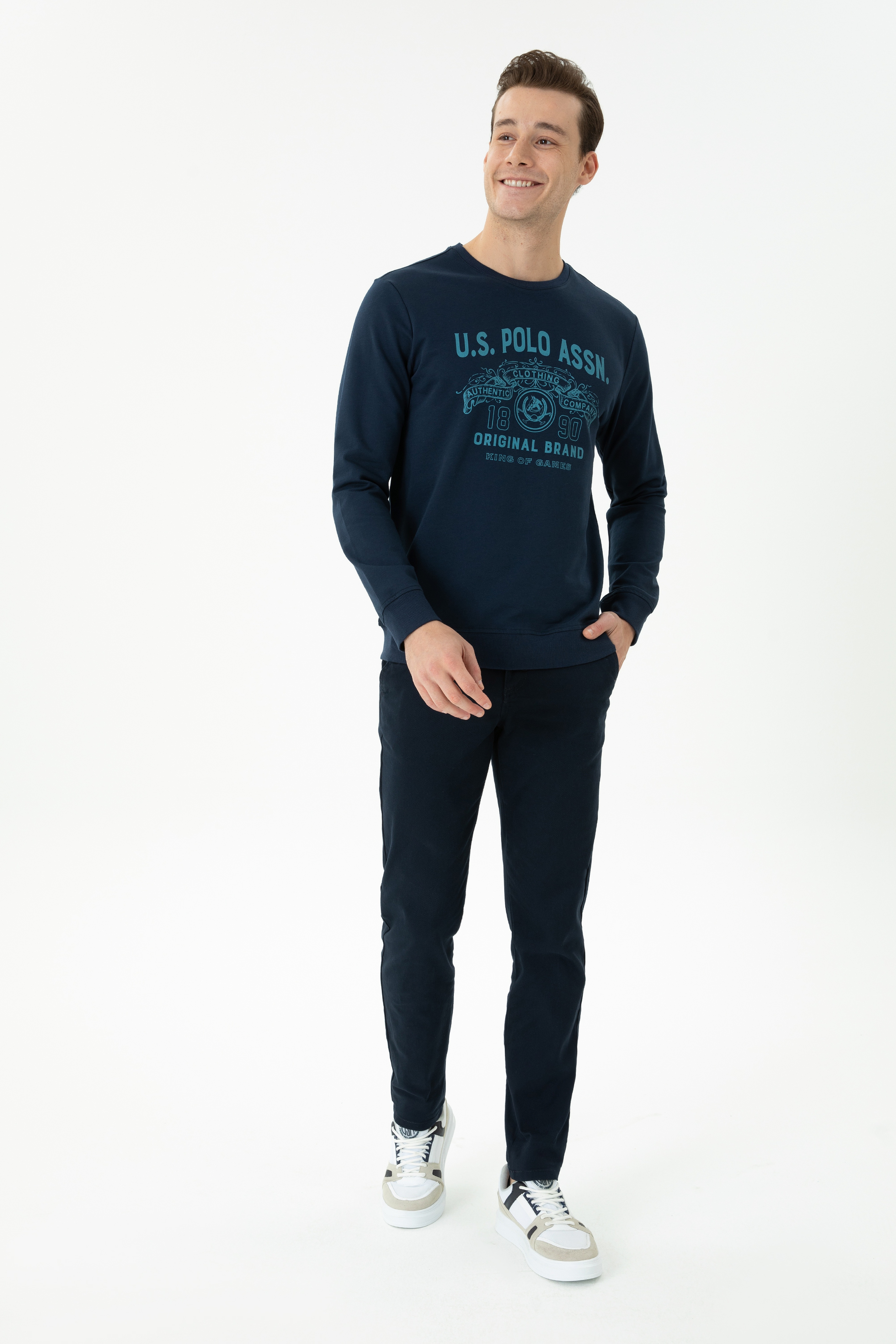 Erkek Lacivert Sweatshirt - Image 4