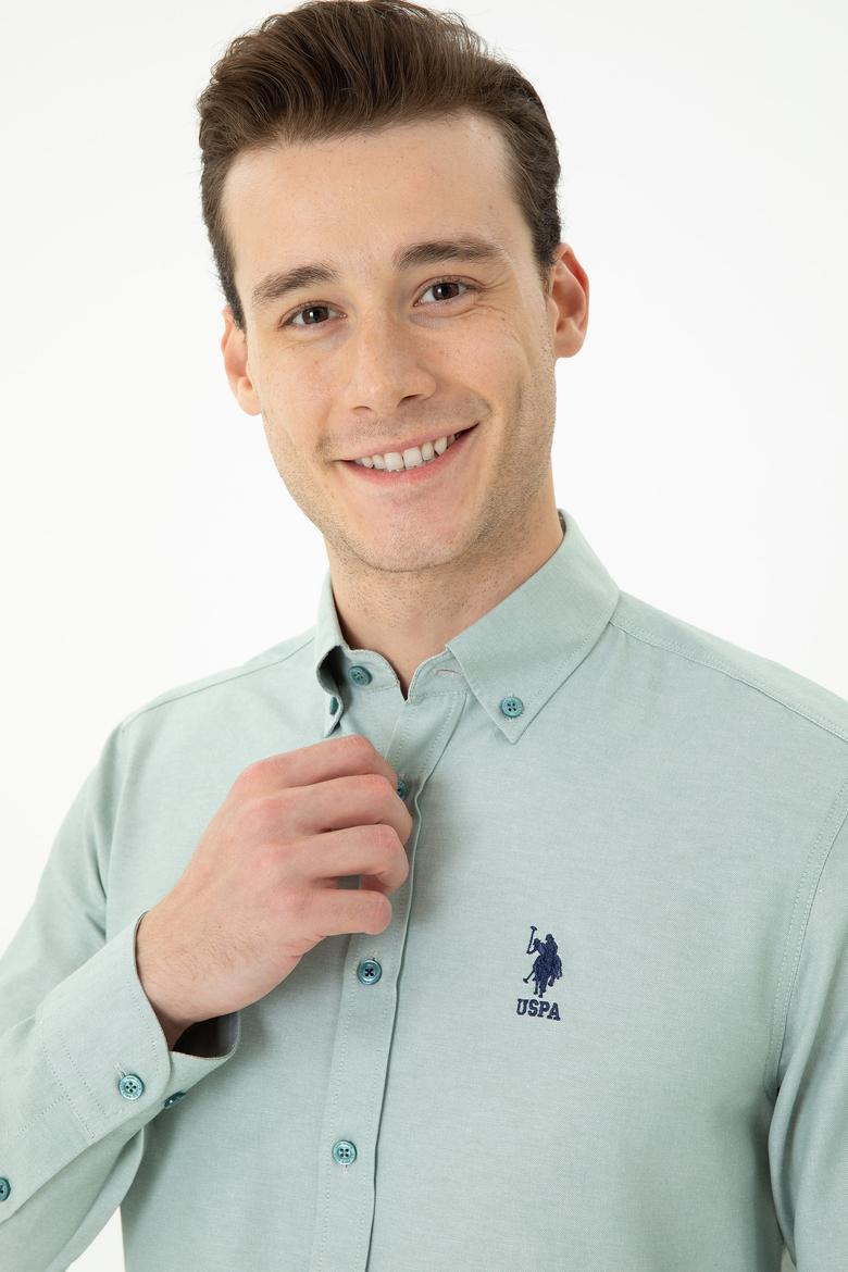 Erkek Mint Uzun Kollu Basic Gömlek - 50271274085