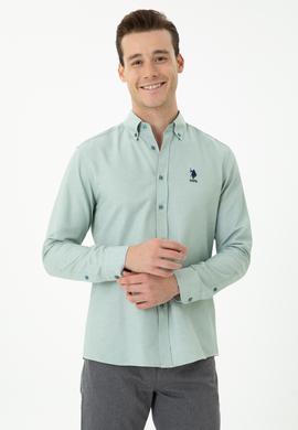 Erkek Mint Uzun Kollu Basic Gömlek - 50271274085