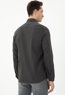 Erkek Antrasit Uzun Kollu Basic Gömlek - 50271275024