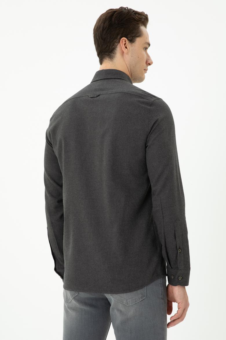 Erkek Antrasit Uzun Kollu Basic Gömlek - 50271275024