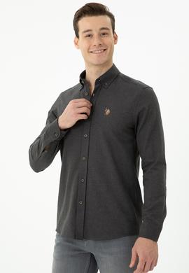 Erkek Antrasit Uzun Kollu Basic Gömlek - 50271275024