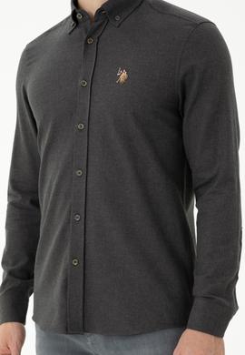 Erkek Antrasit Uzun Kollu Basic Gömlek - 50271275024