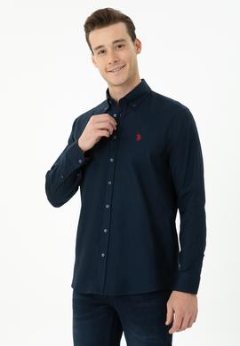 Erkek Lacivert Uzun Kollu Basic Gömlek - 50271278023