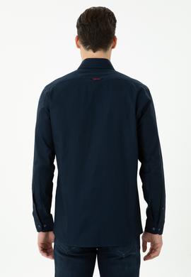 Erkek Lacivert Uzun Kollu Basic Gömlek - 50271278023