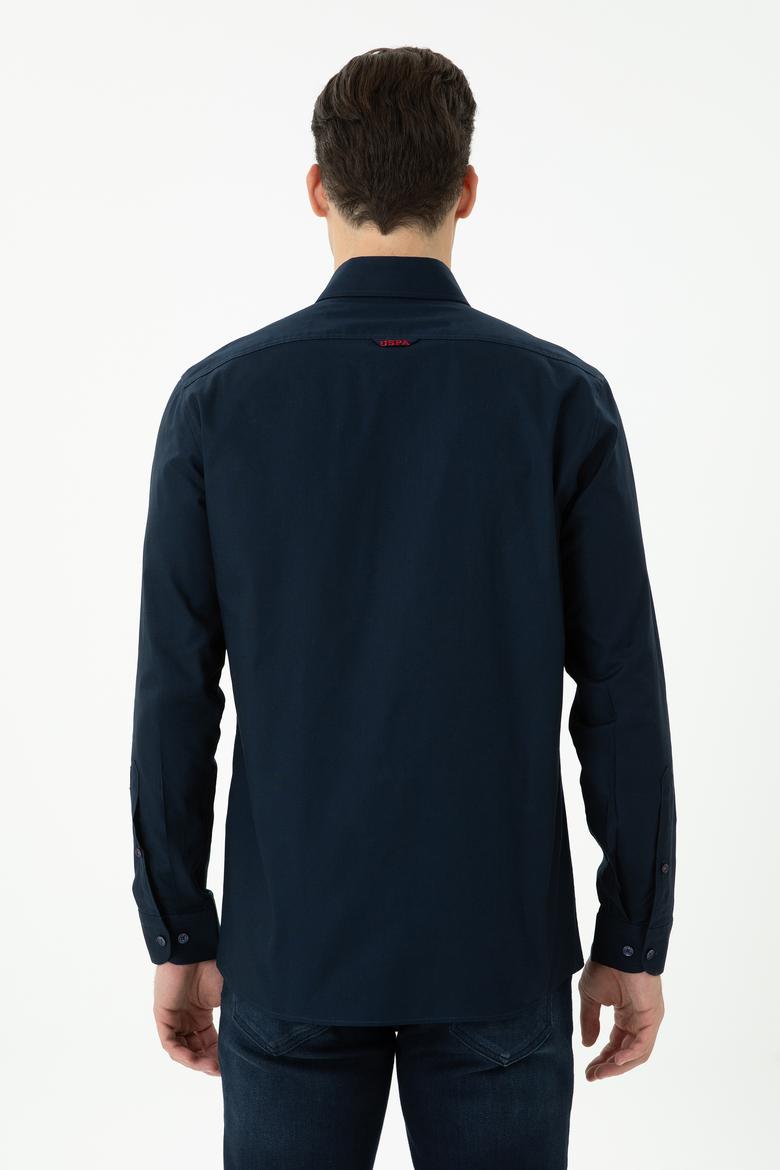 Erkek Lacivert Uzun Kollu Basic Gömlek - 50271278023