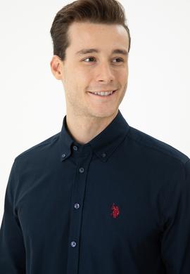 Erkek Lacivert Uzun Kollu Basic Gömlek - 50271278023