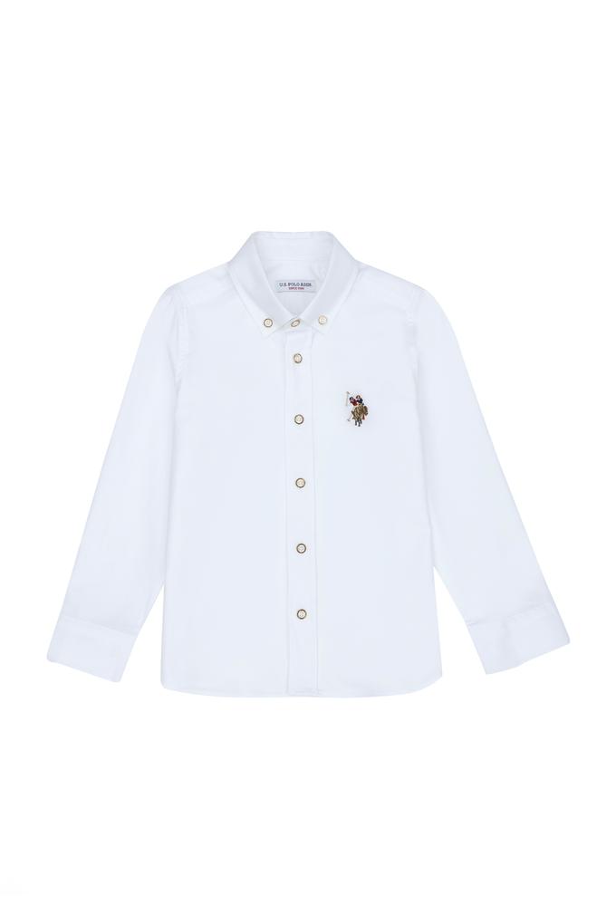 Erkek Çocuk Beyaz Uzun Kollu Basic Gömlek