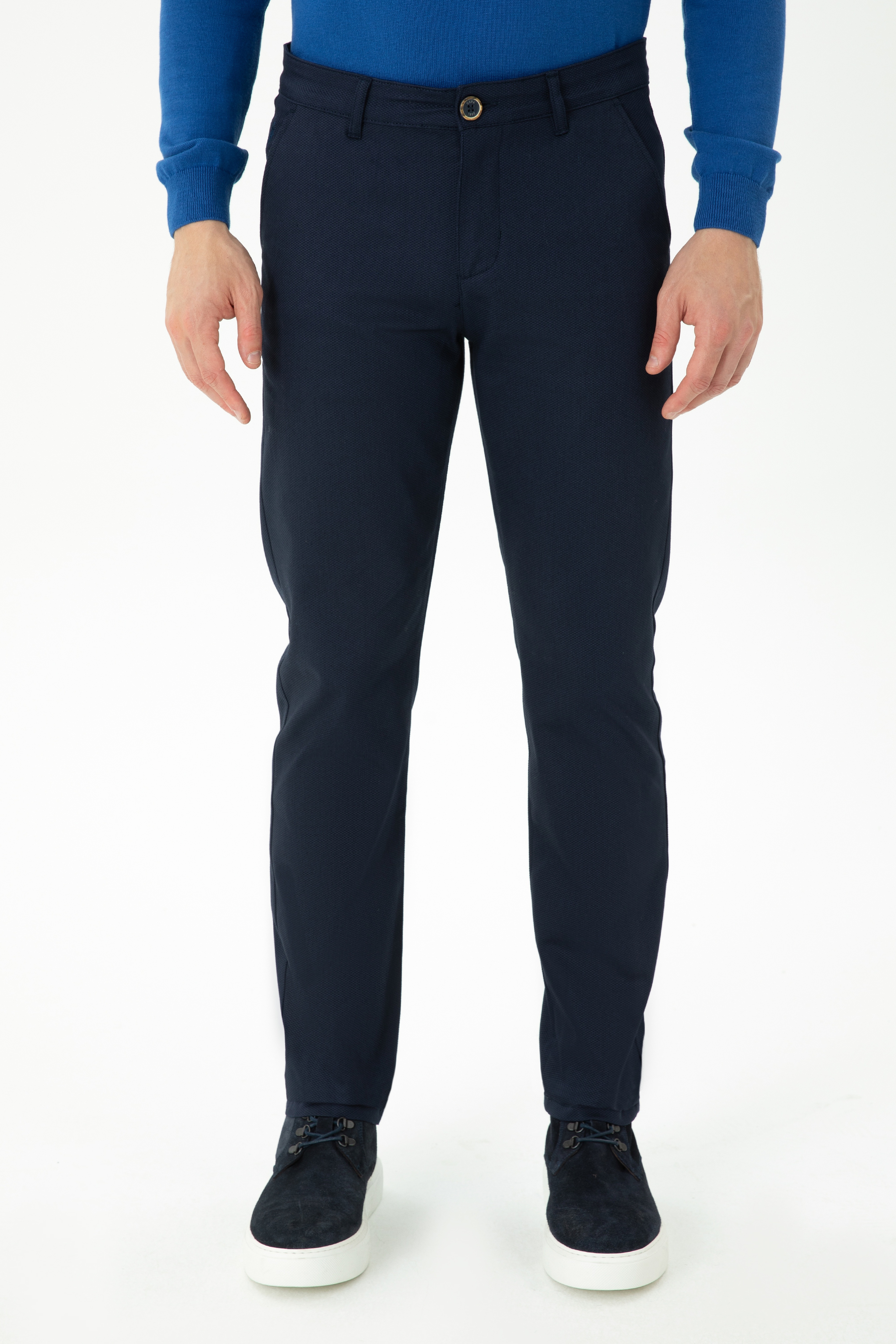 Erkek Slim Fit Lacivert Kanvas / Chino Pantolon - Image 2